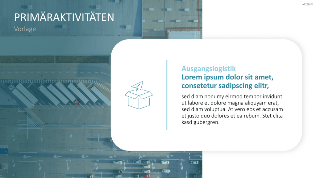 LKWs, Lagerhalle, PowerPoint Business-Vorlage