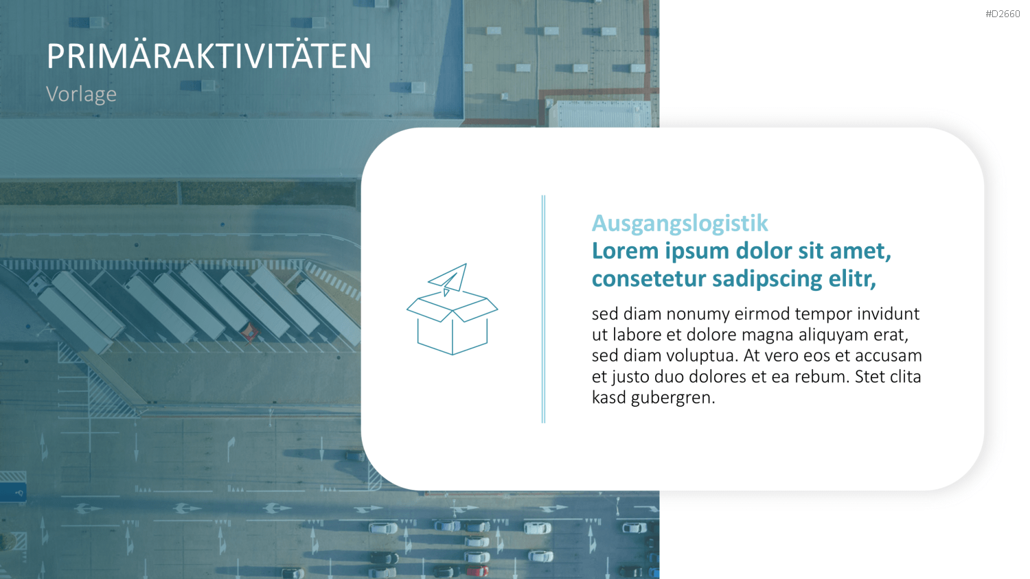 LKWs, Lagerhalle, PowerPoint Business-Vorlage
