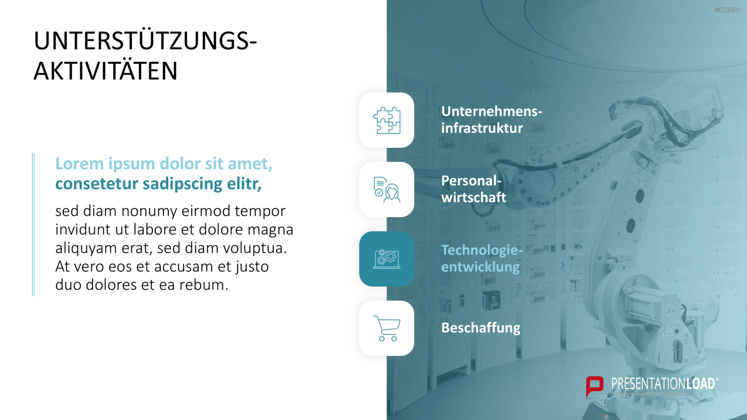 Roboter, Icons, Business-Präsentation, Text