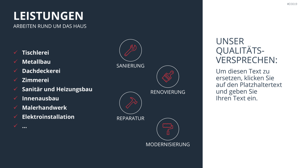 Vertriebspräsentation Handwerk PowerPoint-Vorlage