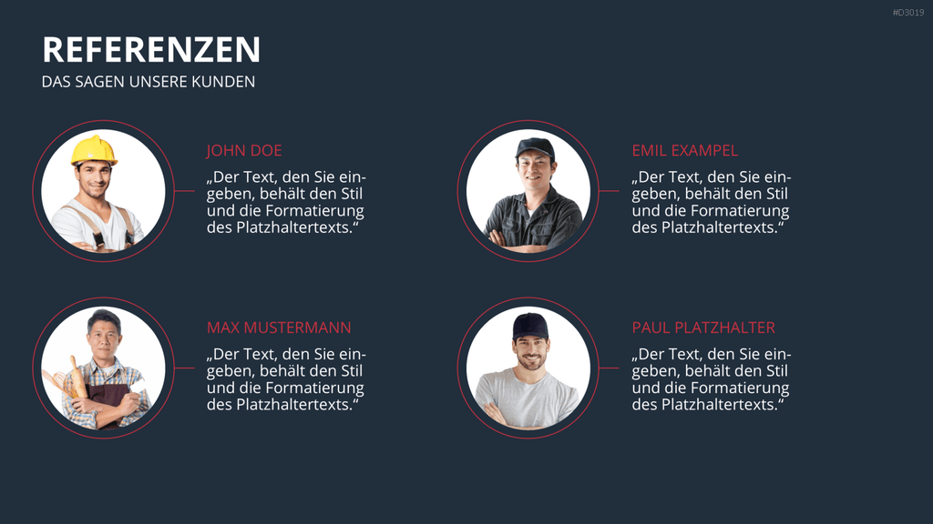 Vertriebspräsentation Handwerk PowerPoint-Vorlage