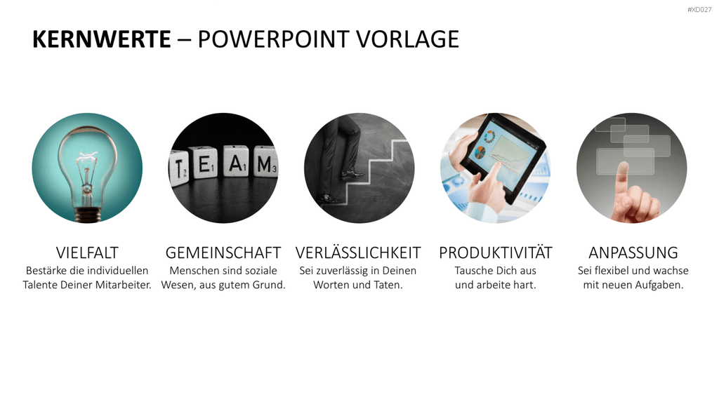 Vision, Mission, Werte-Bundle PowerPoint-Vorlage