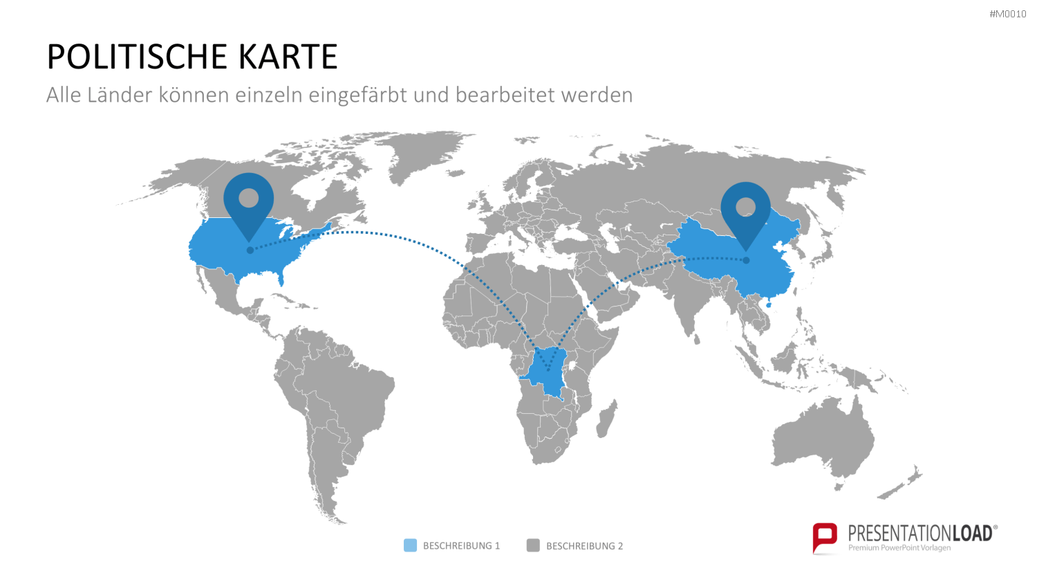 Weltkarte PowerPoint-Vorlage