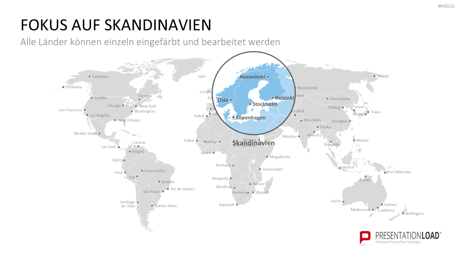 Weltkarte PowerPoint-Vorlage