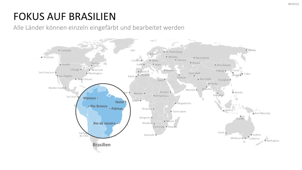 Weltkarte PowerPoint-Vorlage
