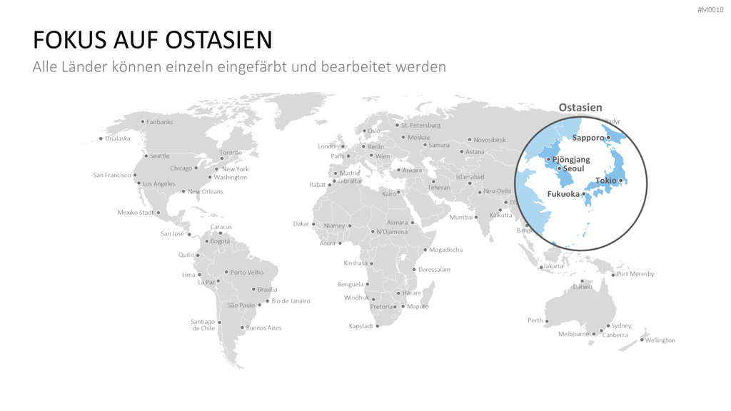 Weltkarte PowerPoint-Vorlage