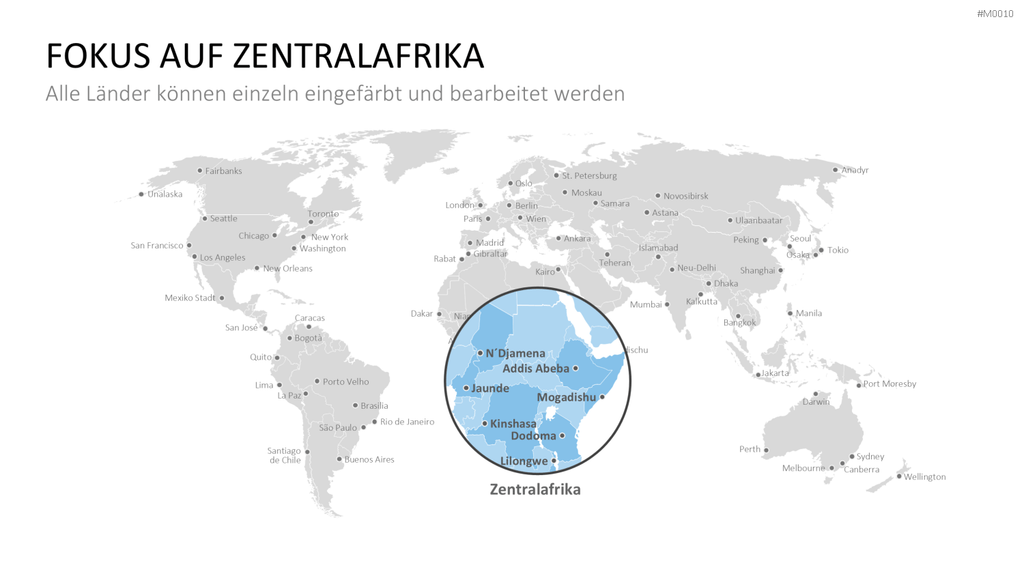 Weltkarte PowerPoint-Vorlage