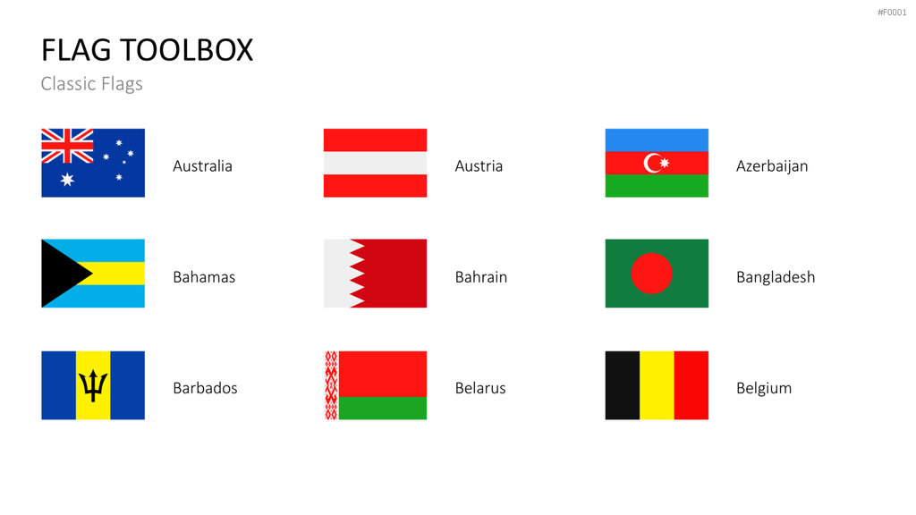Länder-Flaggen Toolbox PowerPoint-Vorlage