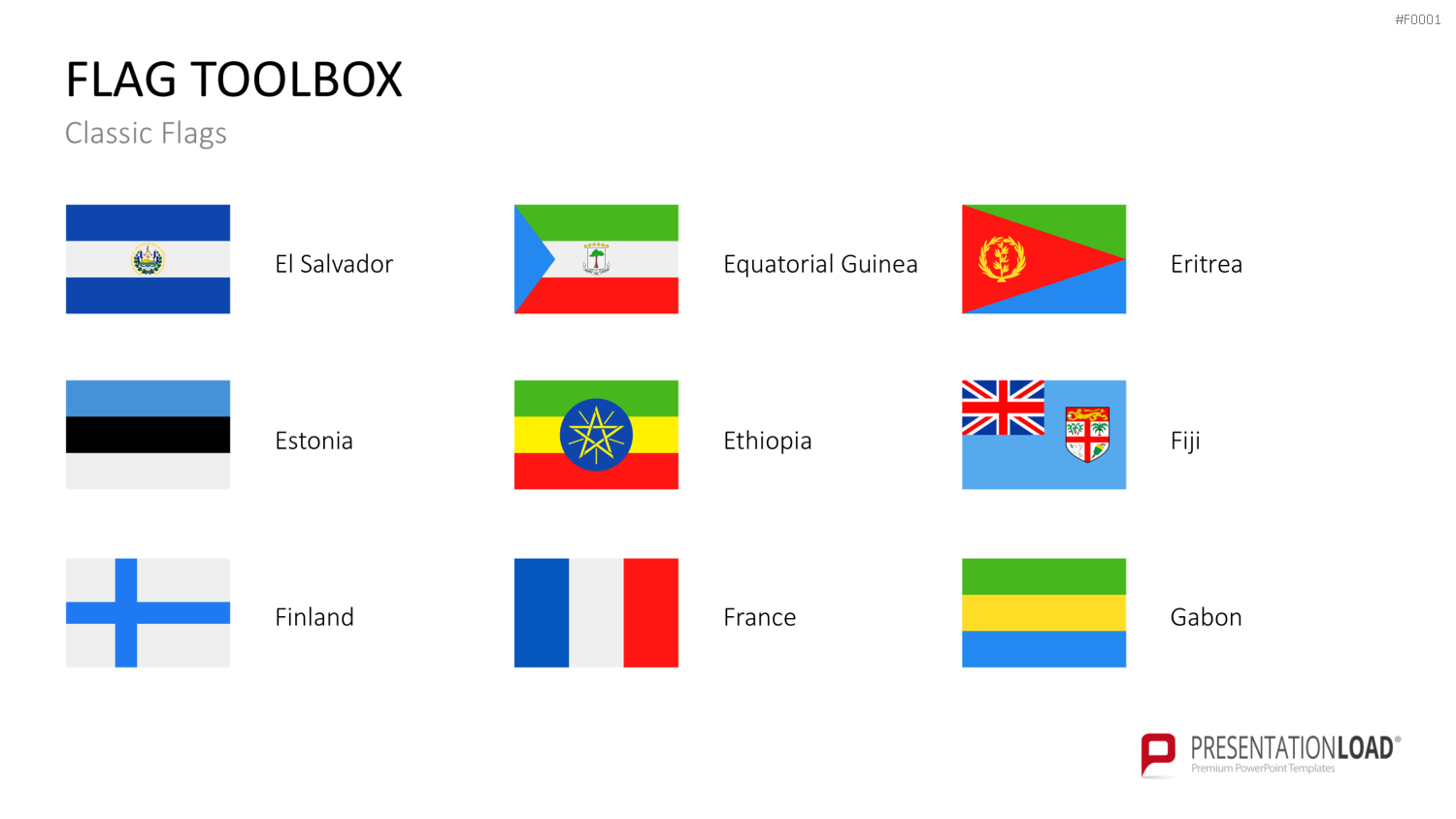 Länder-Flaggen Toolbox PowerPoint-Vorlage
