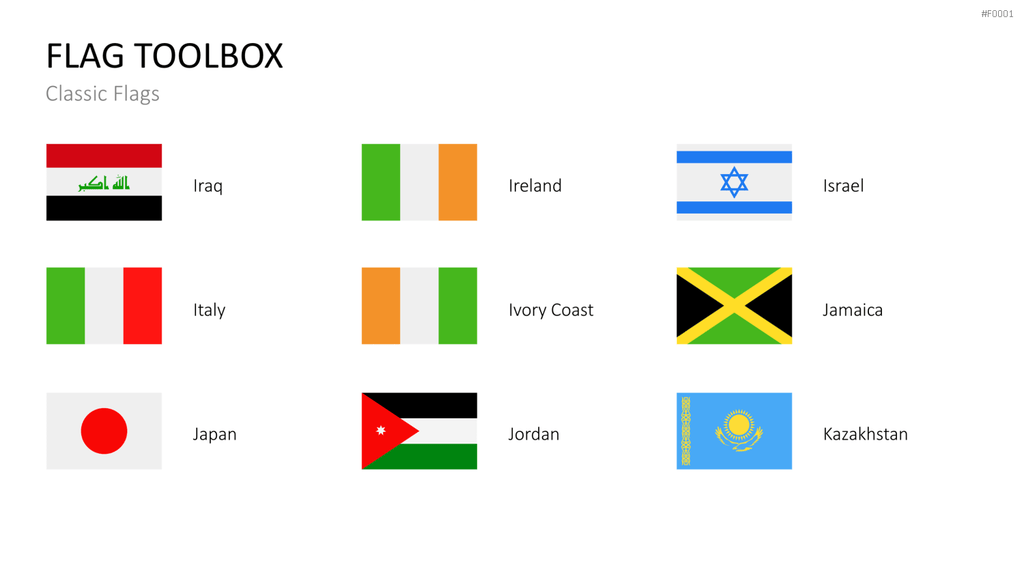 Länder-Flaggen Toolbox PowerPoint-Vorlage