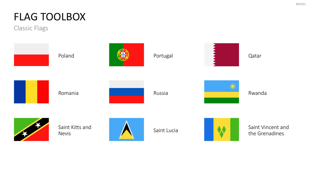 Länder-Flaggen Toolbox PowerPoint-Vorlage