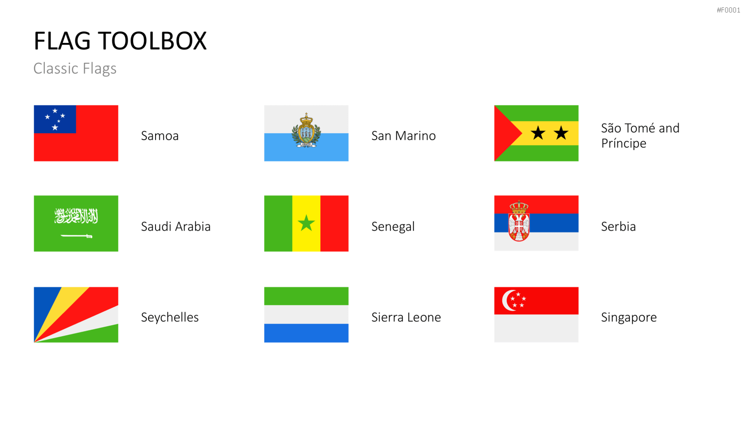 Länder-Flaggen Toolbox PowerPoint-Vorlage