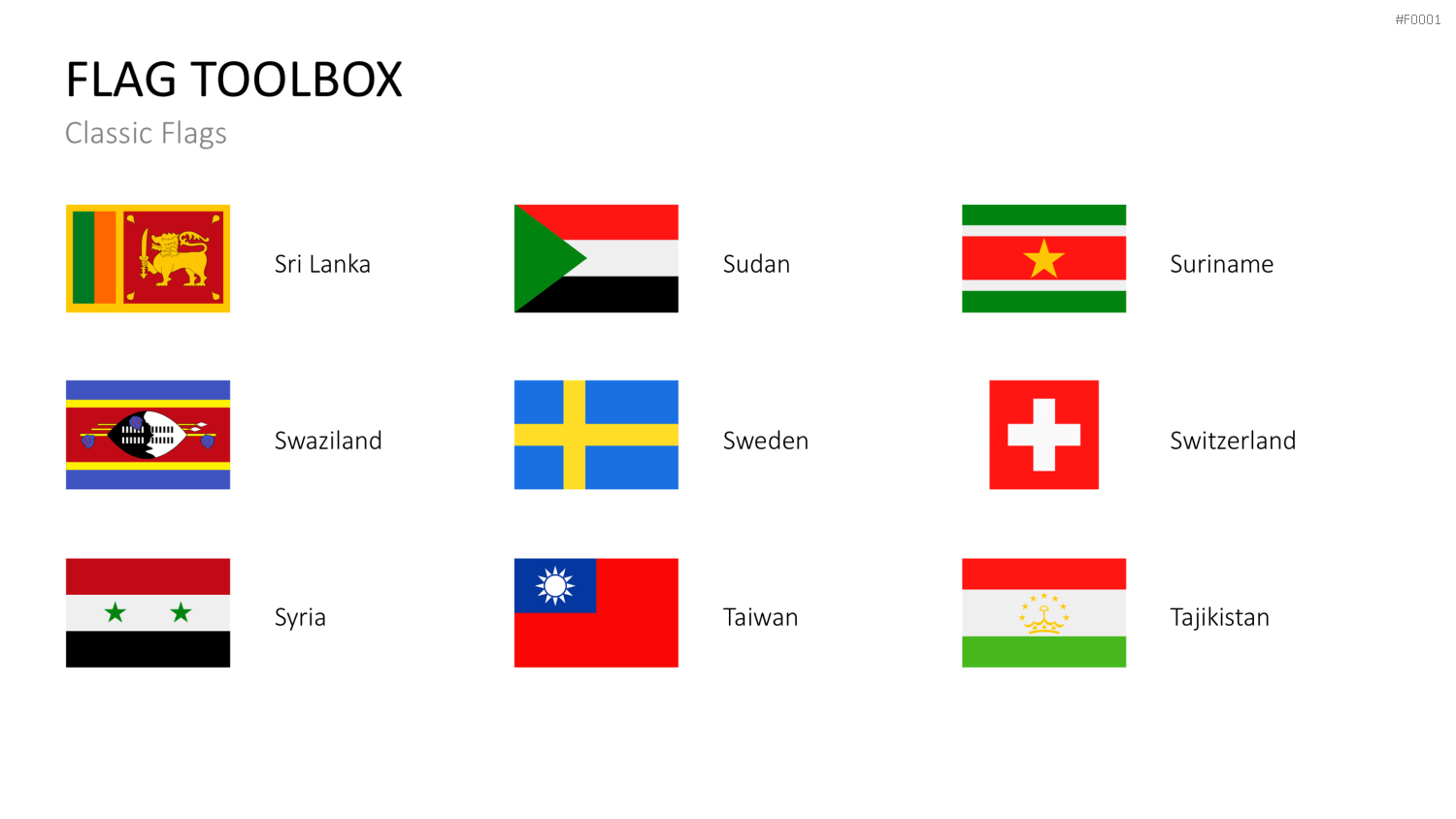 Länder-Flaggen Toolbox PowerPoint-Vorlage