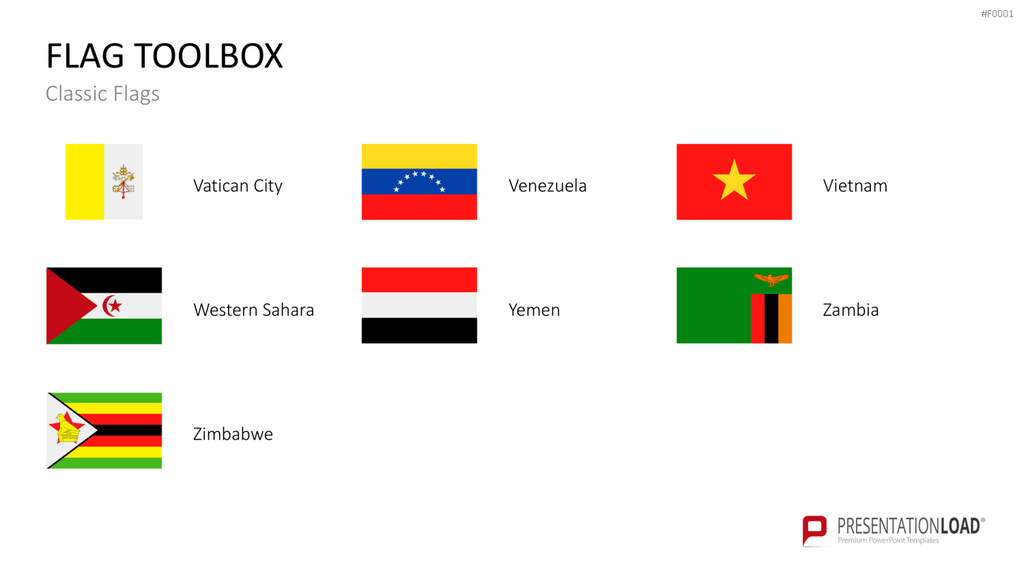 Länder-Flaggen Toolbox PowerPoint-Vorlage