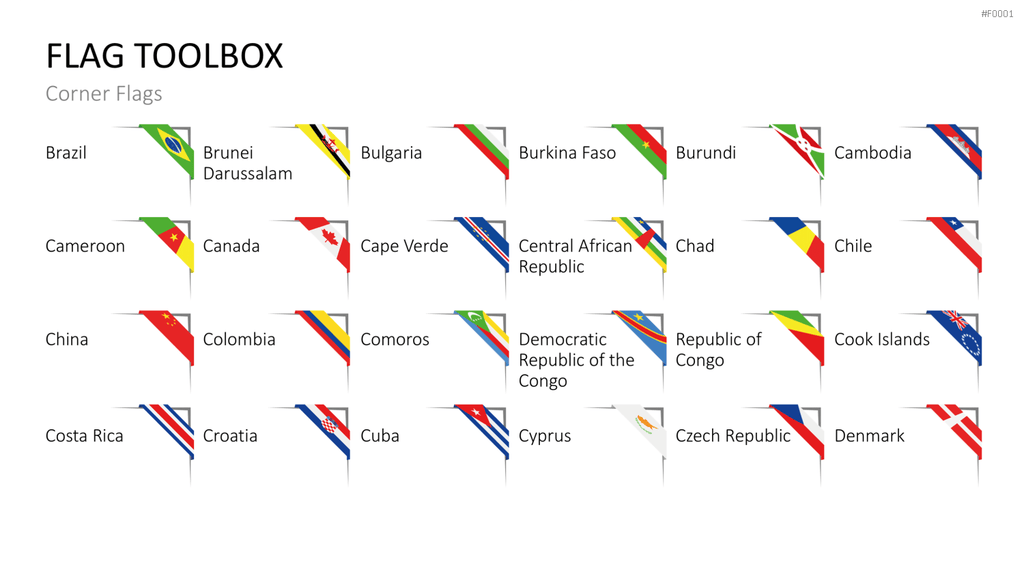 Länder-Flaggen Toolbox PowerPoint-Vorlage