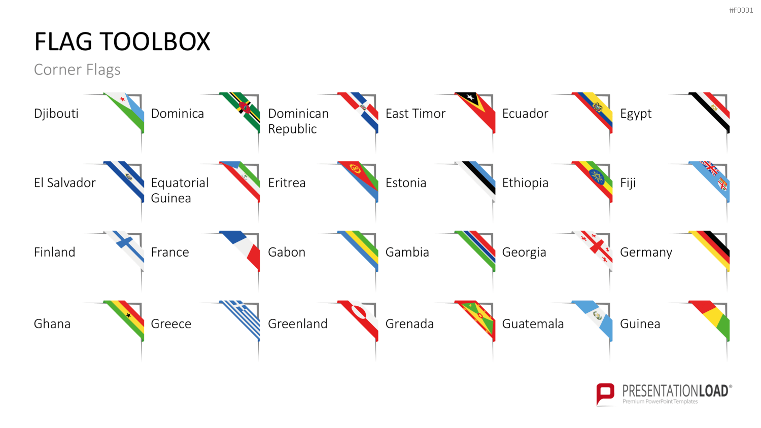 Länder-Flaggen Toolbox PowerPoint-Vorlage