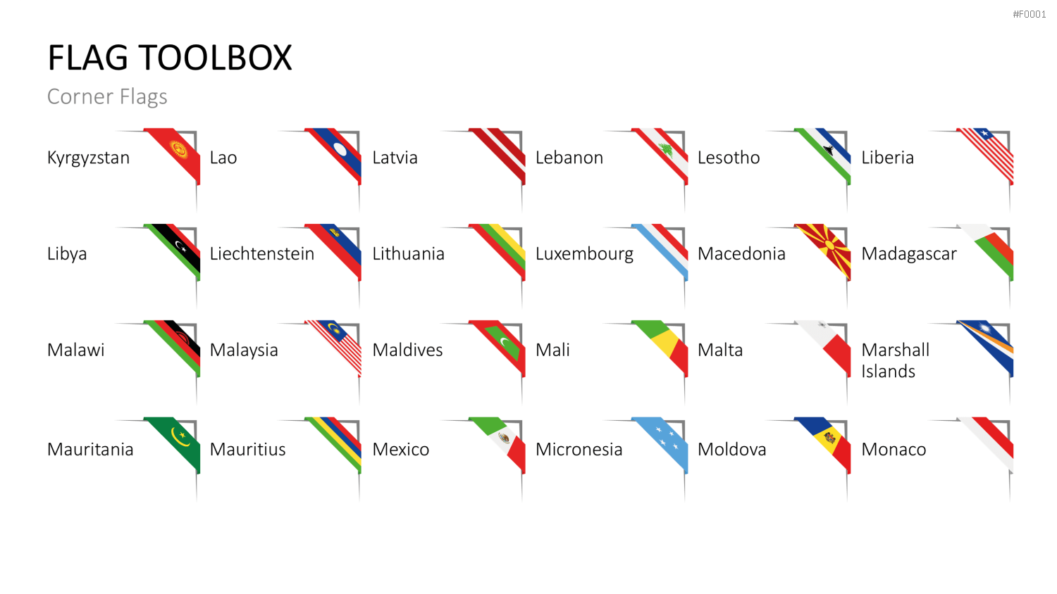 Länder-Flaggen Toolbox PowerPoint-Vorlage