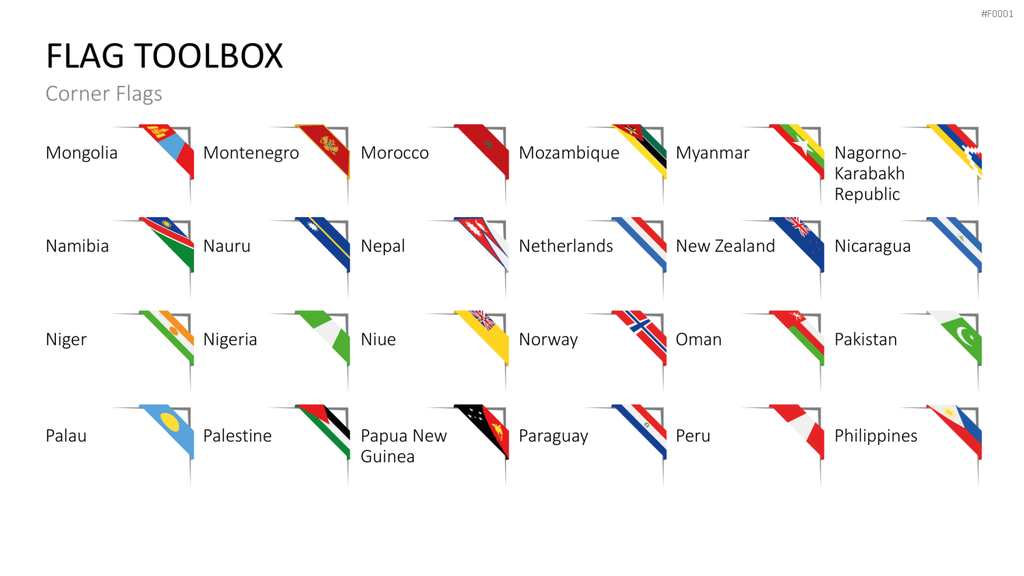 Länder-Flaggen Toolbox PowerPoint-Vorlage