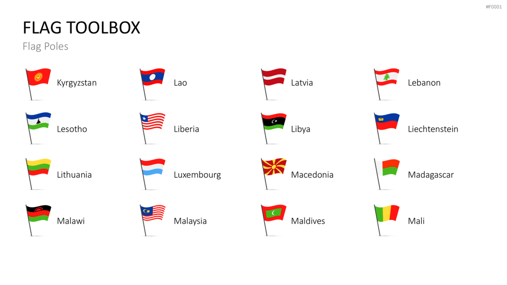 Länder-Flaggen Toolbox PowerPoint-Vorlage