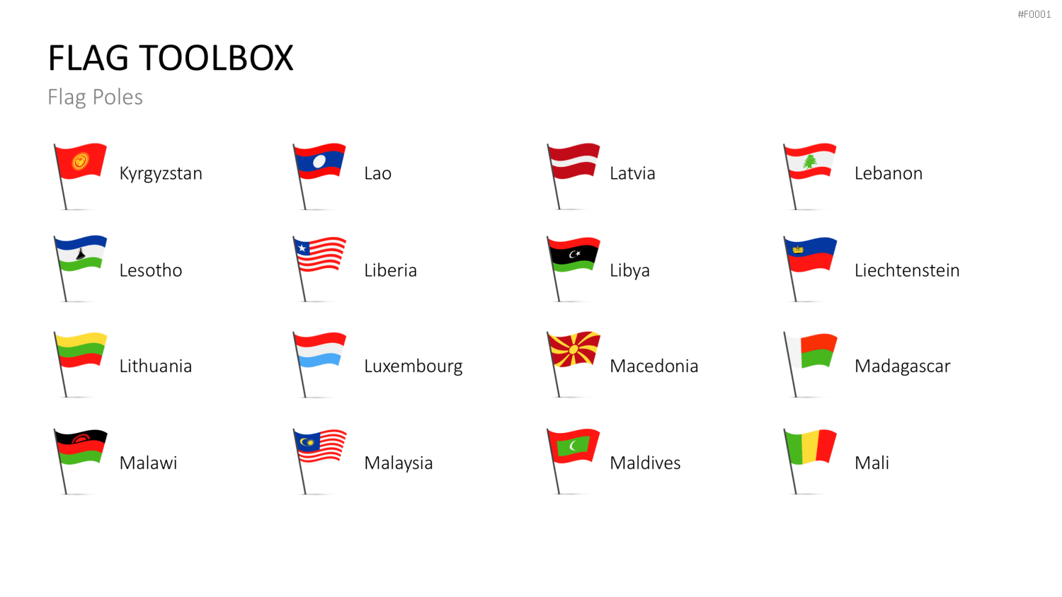 Länder-Flaggen Toolbox PowerPoint-Vorlage