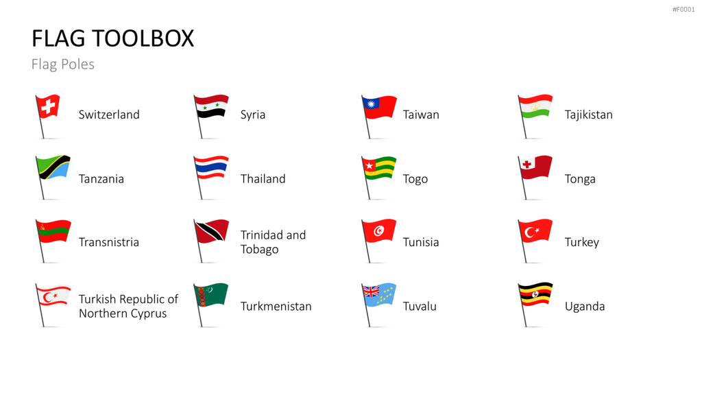 Länder-Flaggen Toolbox PowerPoint-Vorlage