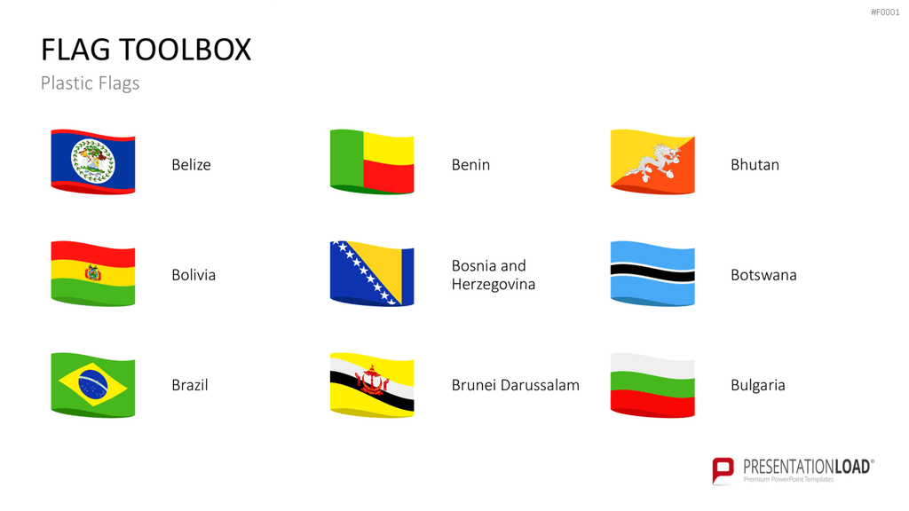 Länder-Flaggen Toolbox PowerPoint-Vorlage