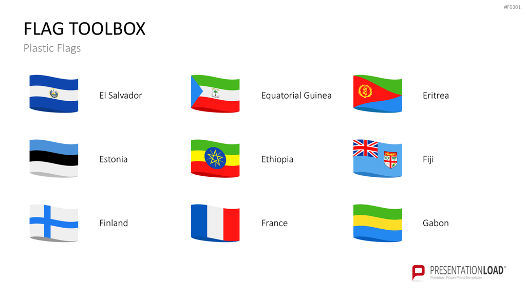 Länder-Flaggen Toolbox PowerPoint-Vorlage