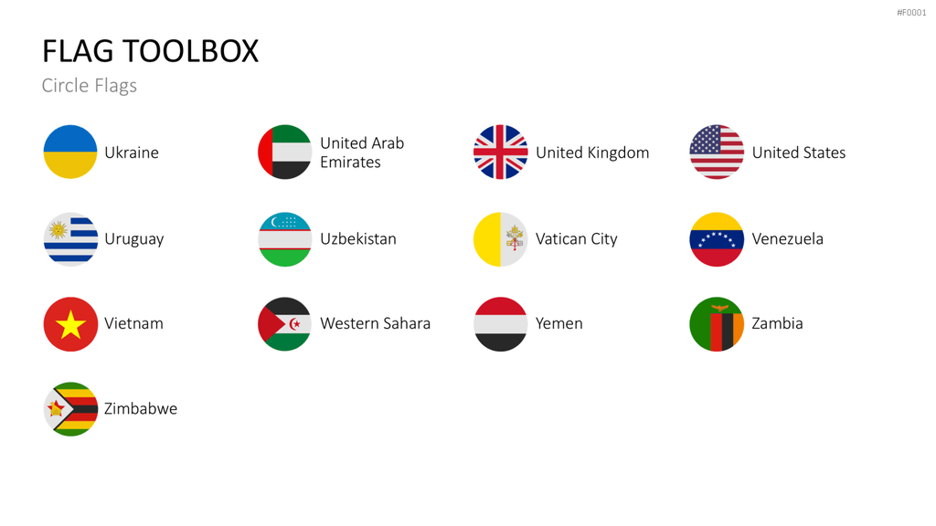 Länder-Flaggen Toolbox PowerPoint-Vorlage