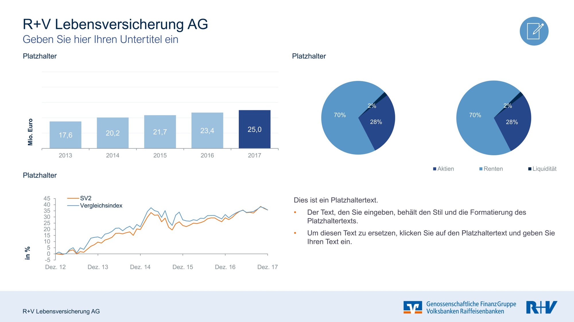 Diagramme und Grafiken PowerPoint Vorlage