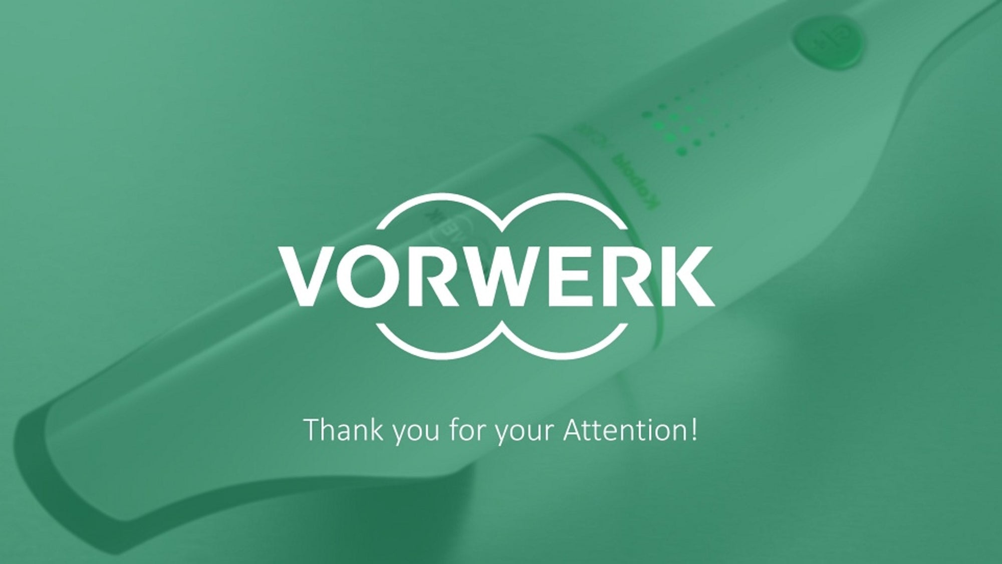Vorwerk Präsentationsfolie mit Staubsauger